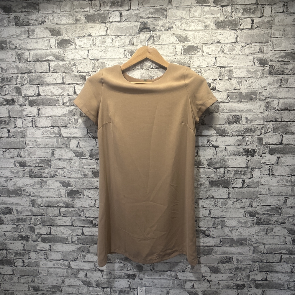 EUC Lulu's  Shift  And Shout Tan Mini Dress Size Small